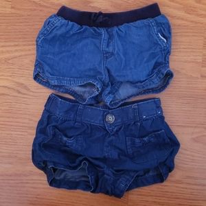 Set of denim toddler shorts